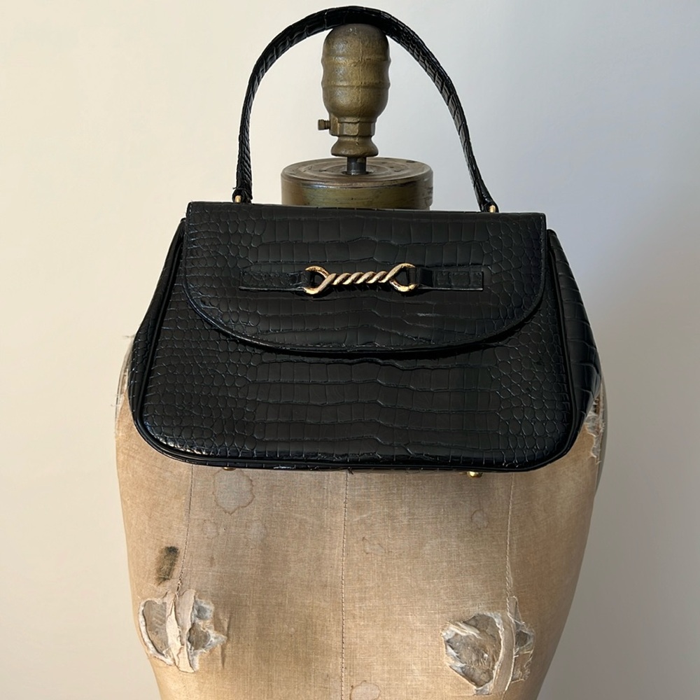 Vintage 1950’s Faux Crocodile Print Handbag